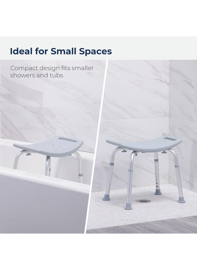 Drive Medical - RTL12203KDR Shower Chair, Adjustable Shower Stool with Suction Feet, Shower Seat for Inside Shower or Tub, Bathroom Bench Bath Chair for Elderly and Disabled, 300 LB Weight Cap - Image 1