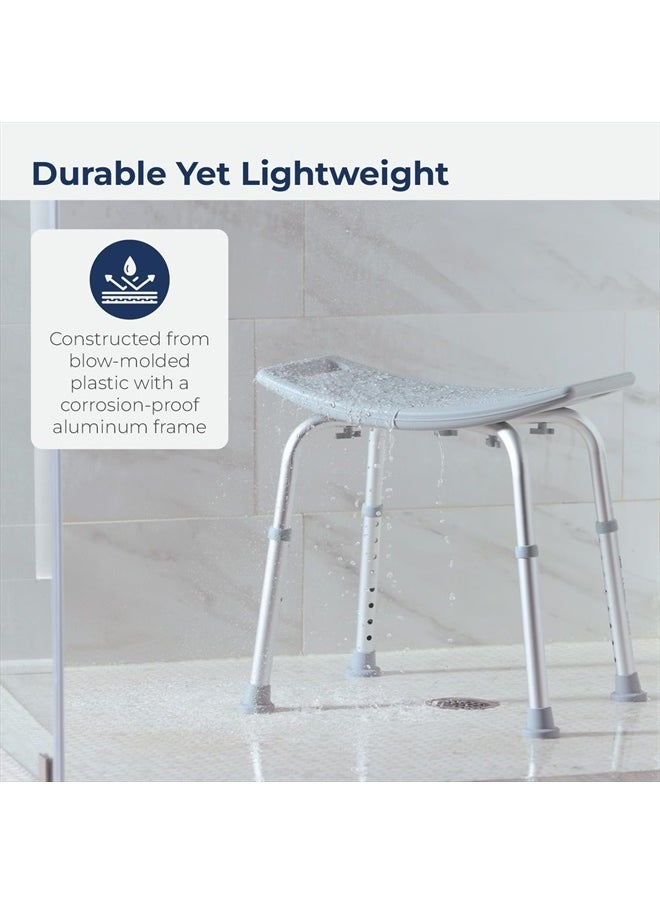 Drive Medical - RTL12203KDR Shower Chair, Adjustable Shower Stool with Suction Feet, Shower Seat for Inside Shower or Tub, Bathroom Bench Bath Chair for Elderly and Disabled, 300 LB Weight Cap - Image 1