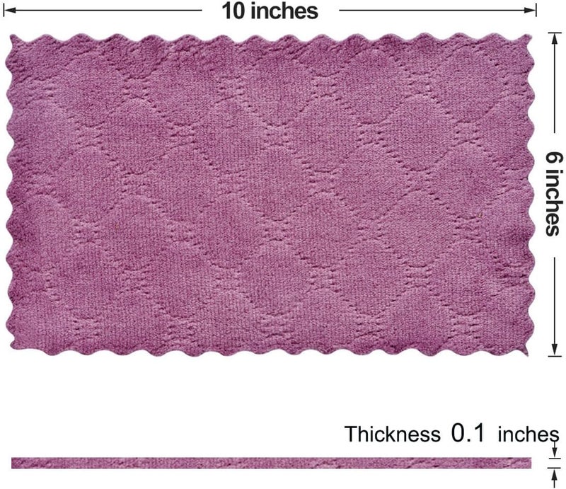 OstWony 12PCS Kitchen Towels Dish Towels, Multipurpose Reusable Dish Cloths, Double-Sided Microfiber Cleaning Rags for Furniture, Tea, Bowl, 10x 6 inch - Image 2