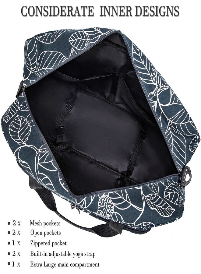AROME Yoga Mat Bag for Women Men, Large Canvas Yoga Bag for 1/4" 1/3" 2/5" 1/2" Extra Thick Exercise Yoga Mat Gym Tote Sports Duffle Bag Carrying Bags with Wet Pocket & Shoulder Strap & Mat Strap - Image 4