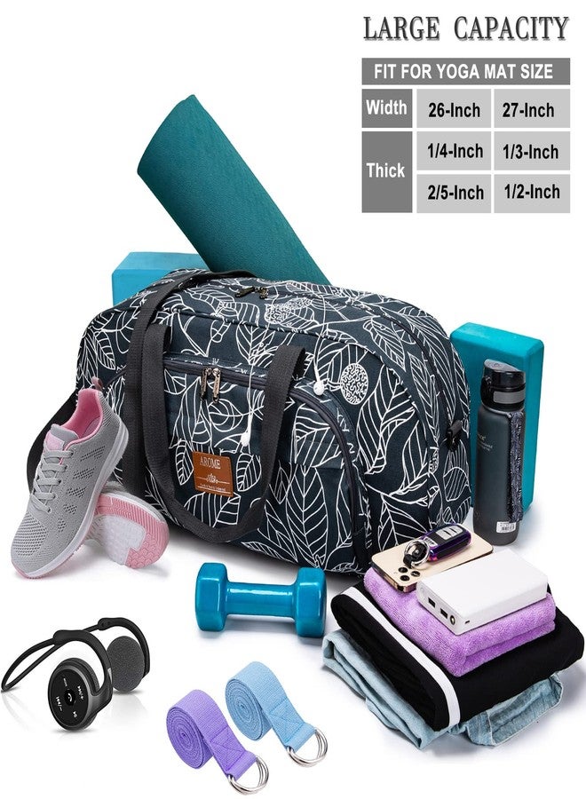 AROME Yoga Mat Bag for Women Men, Large Canvas Yoga Bag for 1/4" 1/3" 2/5" 1/2" Extra Thick Exercise Yoga Mat Gym Tote Sports Duffle Bag Carrying Bags with Wet Pocket & Shoulder Strap & Mat Strap - Image 2