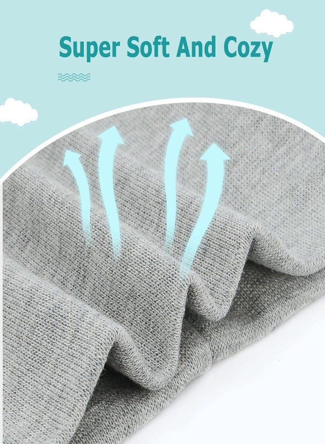 Zando Baby Hats and Mittens Newborn Hospital Hat for Boys Infant Cotton Beanie with Gloves Baby Boy Cap and Mitten Set Baby Hats 0-3 Months F Black & White & Gray & Black-Gray One Size - Image 3