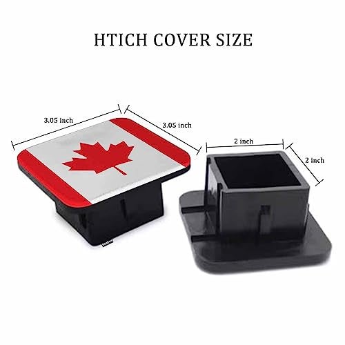 Beabes غطاء وصلة السحب للسيارات مع علم كندا، غطاء أنبوب السحب المطاطي المتين بعلم كندا 2" لسيارات البيك أب - Image 2