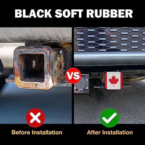 Beabes غطاء وصلة السحب للسيارات مع علم كندا، غطاء أنبوب السحب المطاطي المتين بعلم كندا 2" لسيارات البيك أب - Image 5