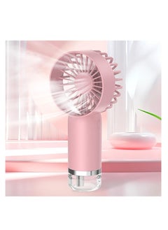 OUYoo OUYoo New Portable Handheld Misting Fan, Rechargeable Battery Operated Misting Fan, Water Mist Fan, Outdoor Misting Personal Cooling Device, Makeup Cooling Fan Travel, Beach (pink)  - Image 1