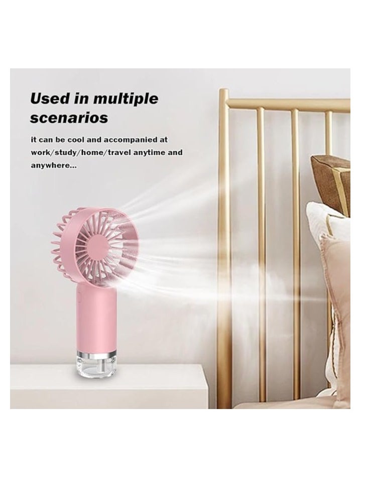 OUYoo OUYoo New Portable Handheld Misting Fan, Rechargeable Battery Operated Misting Fan, Water Mist Fan, Outdoor Misting Personal Cooling Device, Makeup Cooling Fan Travel, Beach (pink)  - Image 3