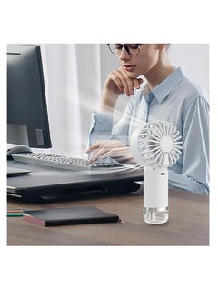 OUYoo OUYoo New Portable Handheld Misting Fan, Rechargeable Battery Operated Misting Fan, Water Mist Fan, Outdoor Misting Personal Cooling Device, Makeup Cooling Fan Travel, Beach (pink)  - Image 2