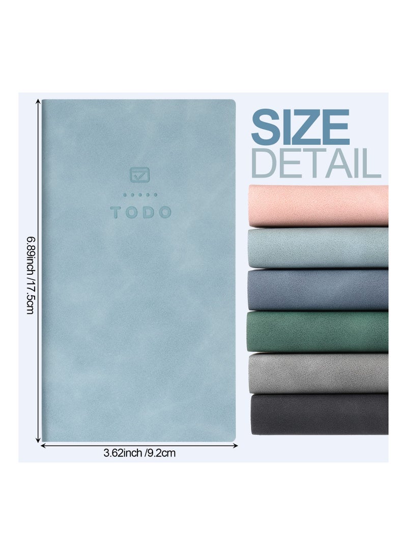 Excefore To Do List Notebook, 6 Pcs 196 Pages Soft Leather Pocket To Do List Notepad Checklist for Daily Plans School Supplies for High School Students Study Schedule Notebook - Image 2
