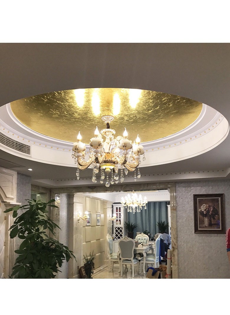 OMEVE 100 Pieces Imitation Golden Leaf Foil Leaf Sheets for Handicrafts, DIY Nails, Gilding Crafting, Decoration, Frames, Furniture  - Image 5