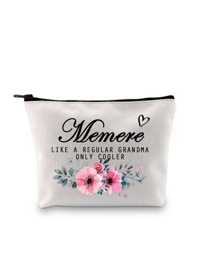 GJTIM Memere Gift Memere Grandma Birthday Makeup Bag Memere Like A Regular Grandma Only Cooler Mother's Day Gift for Grandma (Cooler Memere Bag) - Image 1