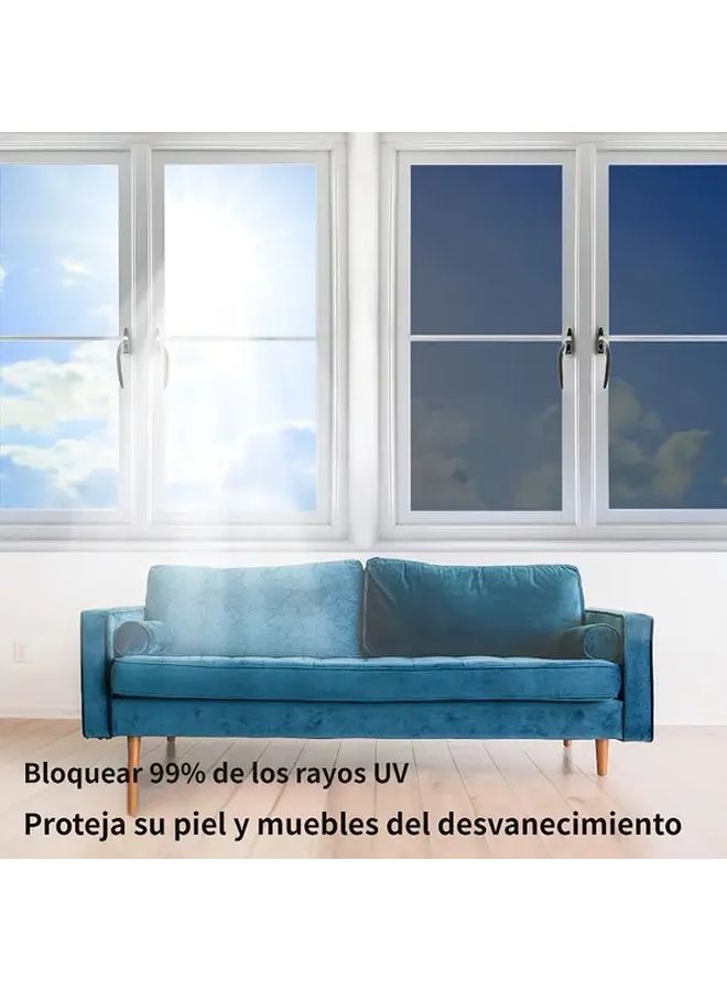 One Way Privacy Mirror Window Film Silvery Black 50x200cm UV Protection Static Cling Reusable - Image 4