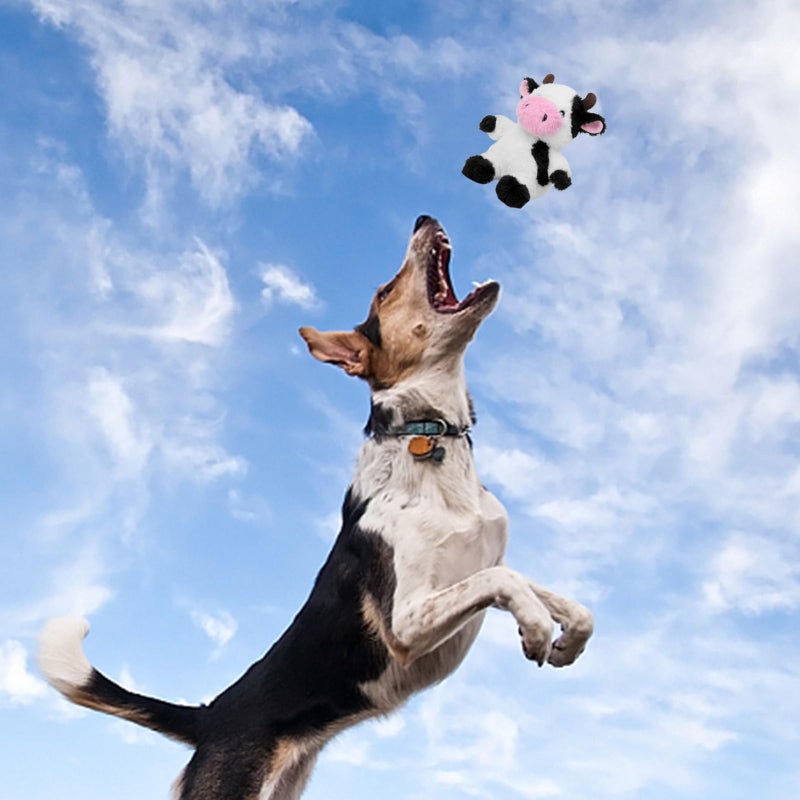 Blnboimrun Dog Toys Puppy Toys Interactive Dog Toys for Small Medium Large Dogs, Squeaky Dog Chew Toys to Keep Them Busy, Plush Dog Toy with Crinkle Paper Stuffed (Cow) - Image 5