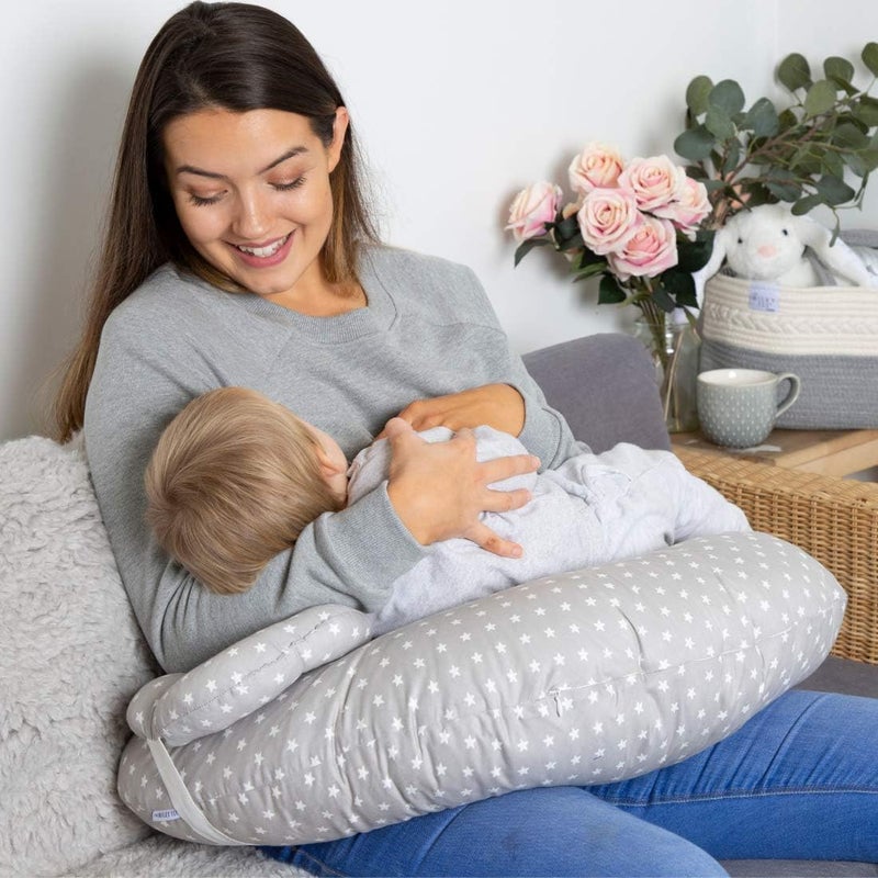 Milky Tee® Nursing Pillow with Baby Cushion - Plump Breastfeeding Pillow and Baby Support Cushion - Multifunctional Maternity Pillow, 100% Cotton Removable & Washable Cover - Image 2