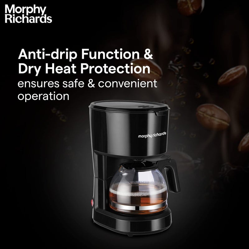 Morphy Richards Europa Drip Espresso Coffee Machine For Home600W Drip Coffee Maker6Cups CapacityAntiDrip FunctionDry Heat ProtectionWarming Plate2Yr Warranty By BrandBlack - Image 3