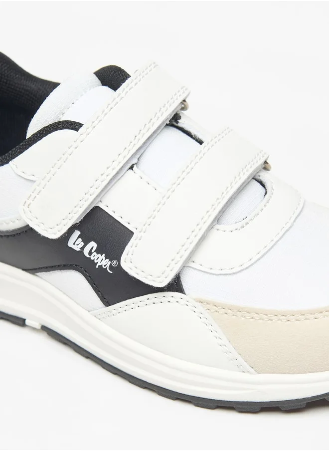 لي كوبر Boys' Panelled Sneakers with Hook and Loop Closure