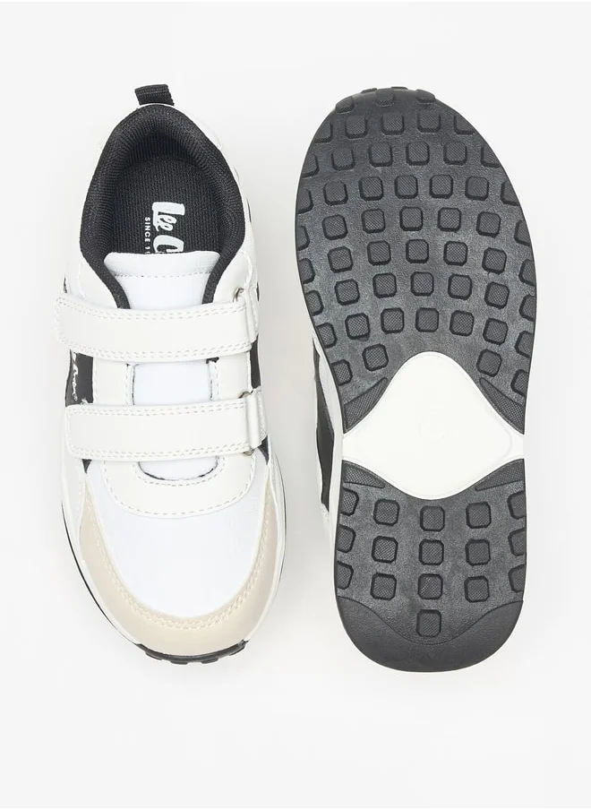 لي كوبر Boys' Panelled Sneakers with Hook and Loop Closure