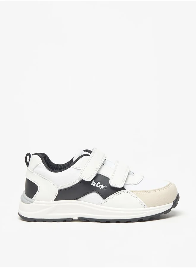 لي كوبر Boys' Panelled Sneakers with Hook and Loop Closure