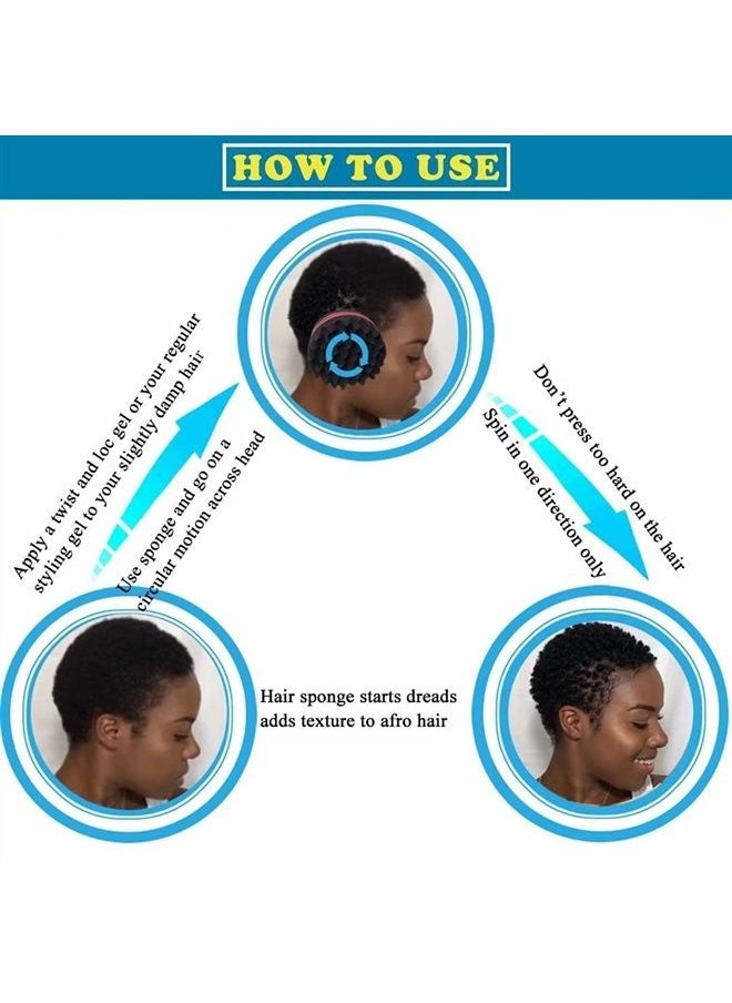 Small Hole Hair Sponge Brush for Twists Dreads Natural Hair Afro Curl Barber 2 PCS
