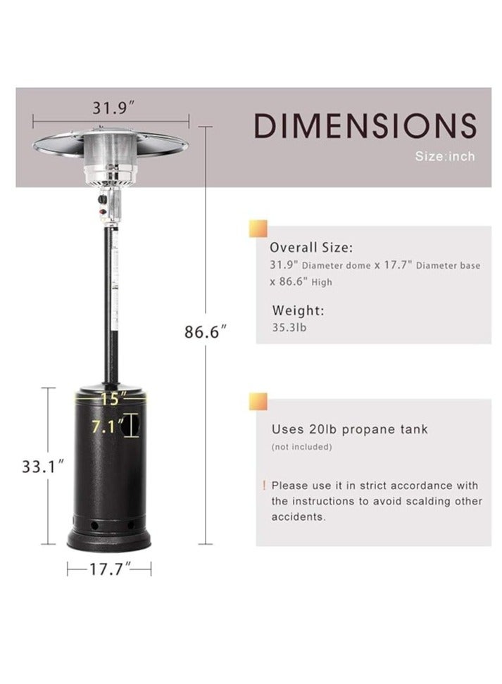 Outdoor Patio Heater - Tall Standing Household Umbrella Liquefied Petroleum Gas Heater - Energy-saving - Image 3