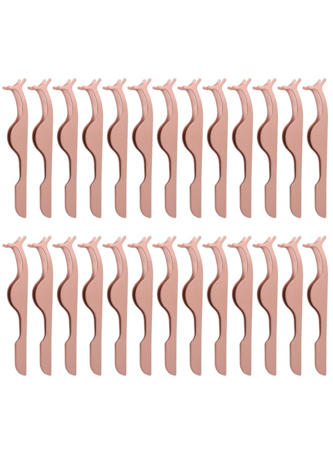 FEITA 26 Pieces False Eyelashes Applicator Tool FEITA Professional Falses Eyelash Extension Stainless Steel Clip Remover Tweezers for Lashes Application and Removal Supplies Rose Gold - Image 3