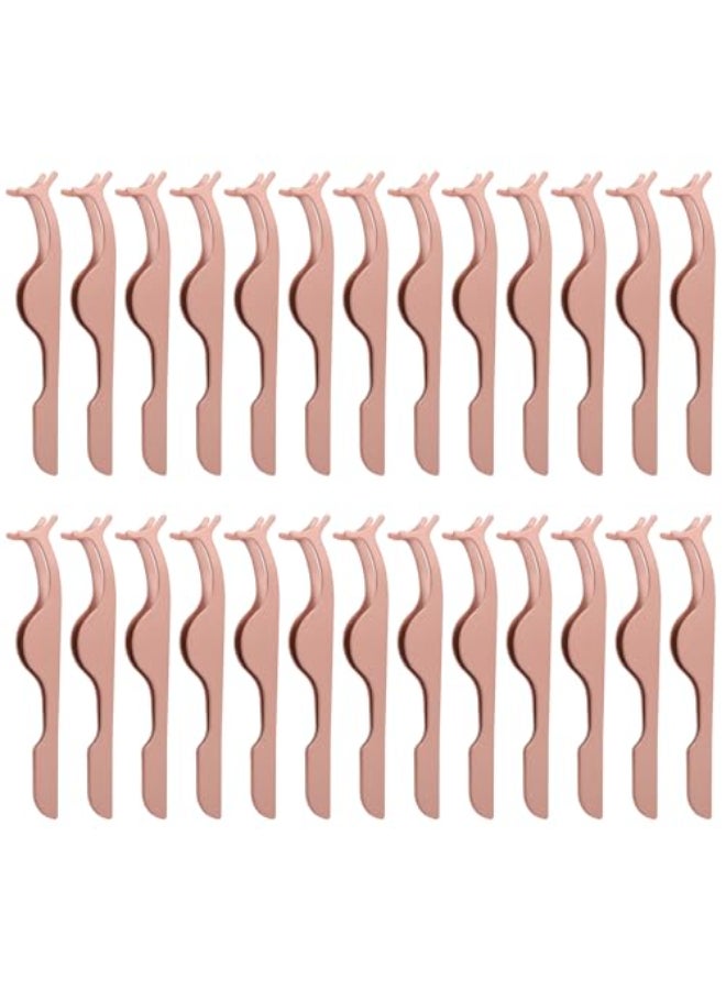 FEITA 26 Pieces False Eyelashes Applicator Tool FEITA Professional Falses Eyelash Extension Stainless Steel Clip Remover Tweezers for Lashes Application and Removal Supplies Rose Gold - Image 1