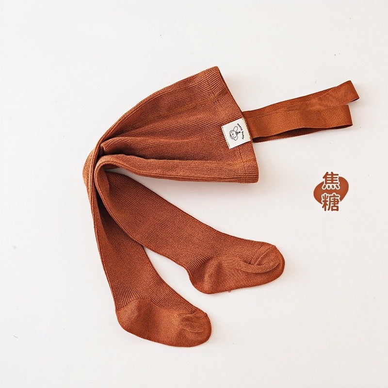 Combed Cotton Baby Tights High Waist Belly Leg Weightlifting Pants Big Ass Children Baby Suspenders - Image 1