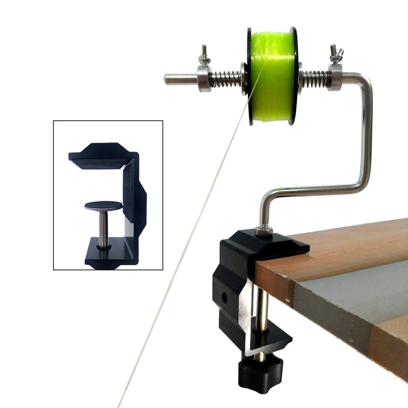 FISSPHORT Fishing Line Spooler Silver Reel Winder Spool Tackle Winder spooling Station Winding System Ultimate Line with U Clamp (C-with U Clamp) - Image 1