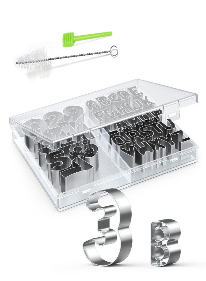 HUAFA Alphabet & Number Cookie Cutters Sets of 35 Pieces Mold Tools for Fondant Biscuit, Cake, Fruit, Vegetables, or Dough Stainless Steel - Image 2