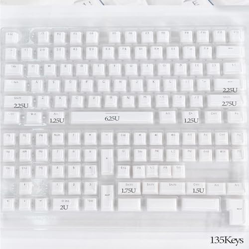 mintcaps Keycaps - Crystal Jelly White Keycaps Translucent Custom Keyboard Keycap OEM Profile Cute Key caps for 60%/80%100% Cherry Gateron Mx Mechanical(135keys) - Image 5