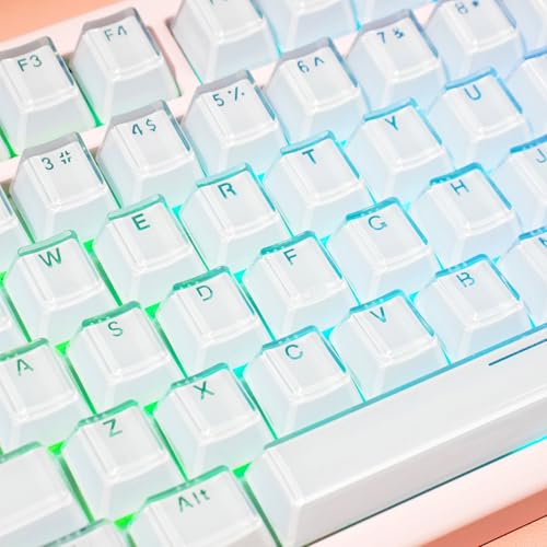 mintcaps Keycaps - Crystal Jelly White Keycaps Translucent Custom Keyboard Keycap OEM Profile Cute Key caps for 60%/80%100% Cherry Gateron Mx Mechanical(135keys) - Image 3