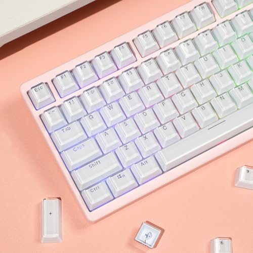 mintcaps Keycaps - Crystal Jelly White Keycaps Translucent Custom Keyboard Keycap OEM Profile Cute Key caps for 60%/80%100% Cherry Gateron Mx Mechanical(135keys) - Image 1