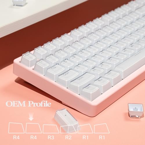 mintcaps Keycaps - Crystal Jelly White Keycaps Translucent Custom Keyboard Keycap OEM Profile Cute Key caps for 60%/80%100% Cherry Gateron Mx Mechanical(135keys) - Image 4