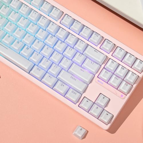 mintcaps Keycaps - Crystal Jelly White Keycaps Translucent Custom Keyboard Keycap OEM Profile Cute Key caps for 60%/80%100% Cherry Gateron Mx Mechanical(135keys) - Image 2