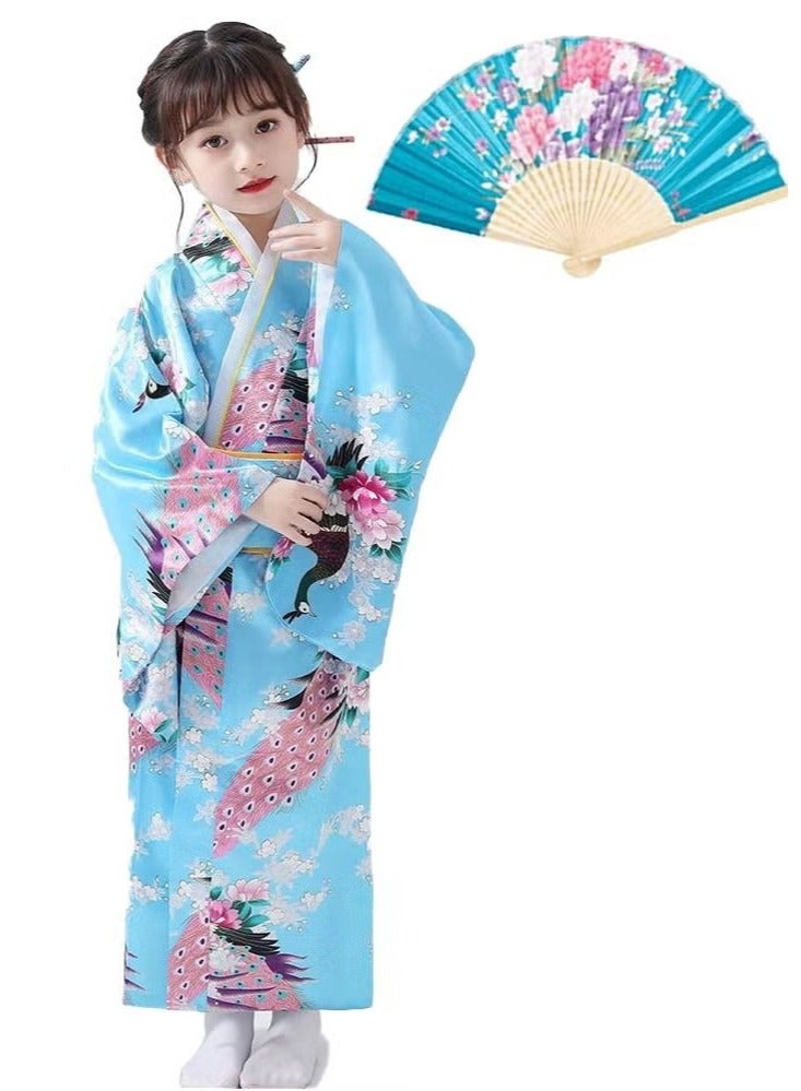 Japanese Traditional Dress Kimono Robe for Kids Girls Costume - Image 1