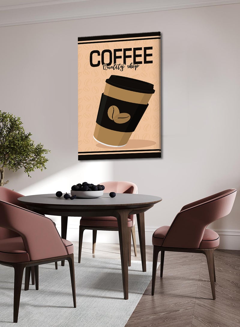 LOWHA Canvas Wall Art Stretched Over Wooden Frame with Coffee Quality Shop Painting - Image 3