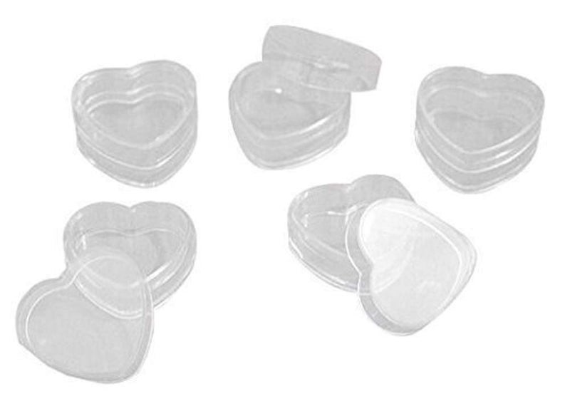 Healthcom 100Pcs 4ml Empty Plastic Cosmetic New Clear Refillable Plastic Heart Shape Pot Jars Bottles Make up Cosmetic Containers with Lids for Face Cream Lotion Eye Shadow Lip Balm - Image 2