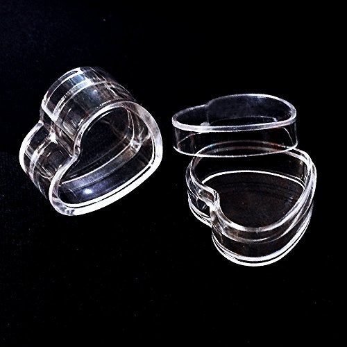Healthcom 100Pcs 4ml Empty Plastic Cosmetic New Clear Refillable Plastic Heart Shape Pot Jars Bottles Make up Cosmetic Containers with Lids for Face Cream Lotion Eye Shadow Lip Balm - Image 3