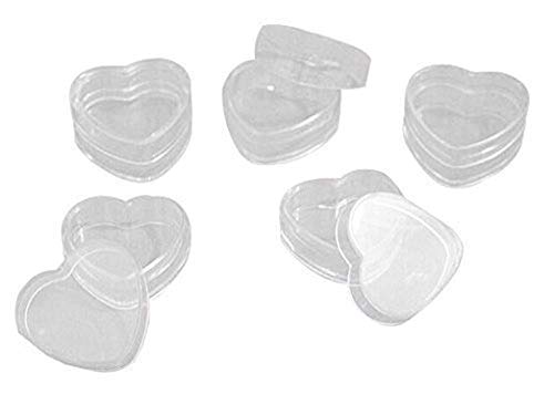 Healthcom 100Pcs 4ml Empty Plastic Cosmetic New Clear Refillable Plastic Heart Shape Pot Jars Bottles Make up Cosmetic Containers with Lids for Face Cream Lotion Eye Shadow Lip Balm - Image 1