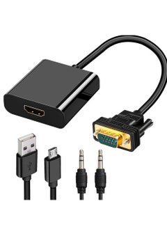 LIXES VGA to HDMI Adapter – 1080P VGA Male to HDMI Female Converter for Computer, Desktop, Laptop, PC, Monitor, Projector, HDTV – High-Quality Video and Audio Output  - Image 1
