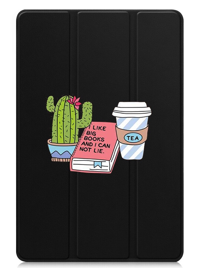 Theodor Protective Flip Case For Apple iPad Pro 13 (2024) With Trifold Stand Auto Wake Sleep Shockproof Cover cactus coffee books - Image 1