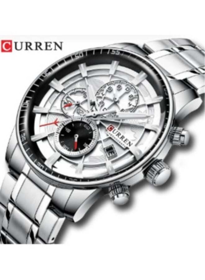CURREN Men's Waterproof Leather Wrist Watch Casual Sport Chronograph Quartz Watch - Image 1