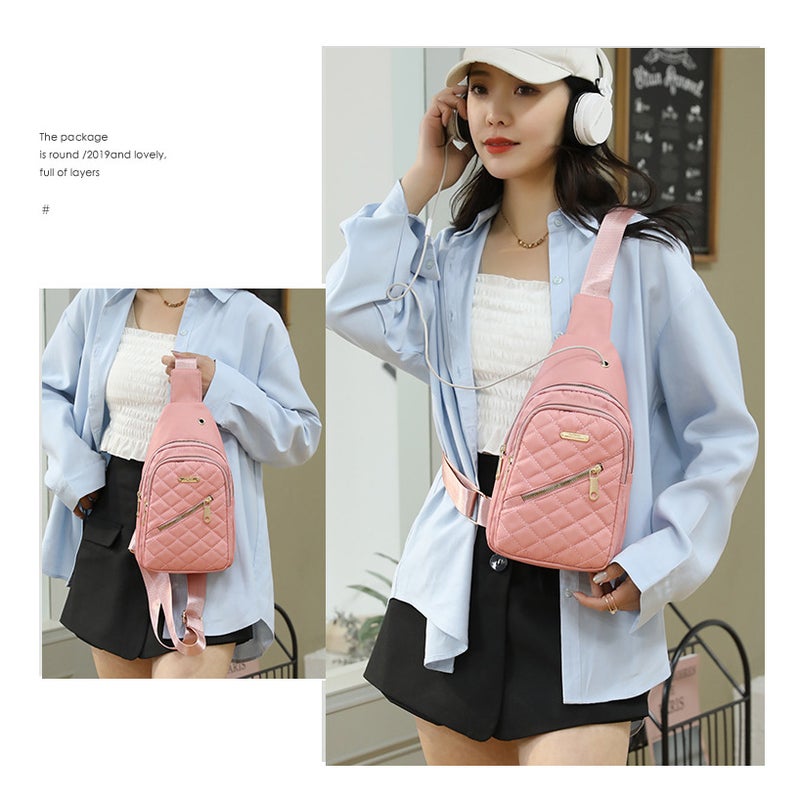 New Women'S Bag Fashionable Casual Chest Bag Multi-Layer Embroidery Thread Korean Style One-Shoulder Cross-Body Simple Chest Backpack Women'S Bag - Image 5
