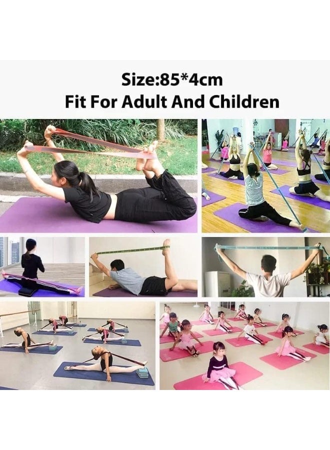 كيوشوب استيك يوجا للتمدد متعدد الحلقات – Yoga Stretch Strap بثماني حلقات لتمارين الإطالة والبيلاتس – حزام تمارين مرونة الجسم واللياقة - Image 3