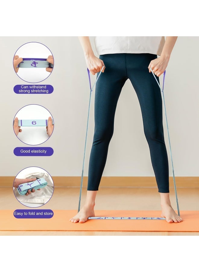 كيوشوب استيك يوجا للتمدد متعدد الحلقات – Yoga Stretch Strap بثماني حلقات لتمارين الإطالة والبيلاتس – حزام تمارين مرونة الجسم واللياقة - Image 4