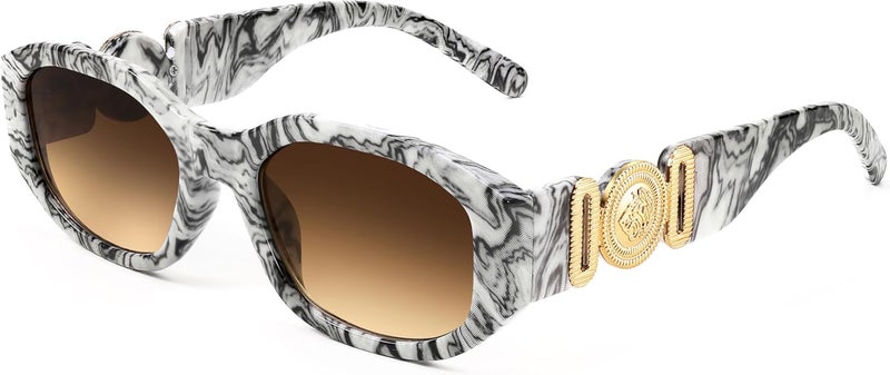 FEISEDY Small Square Sunglasses for Women Men Vintage Trendy Irregular Sunglasses B2322 - Image 1