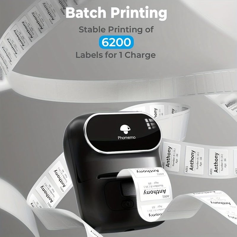 Phomemo M110 Portable Thermal Label Maker Printer for Barcode Clothing Jewelry Retail Mailing Blue Includes 1 Pack 40x30mm Labels - Image 5