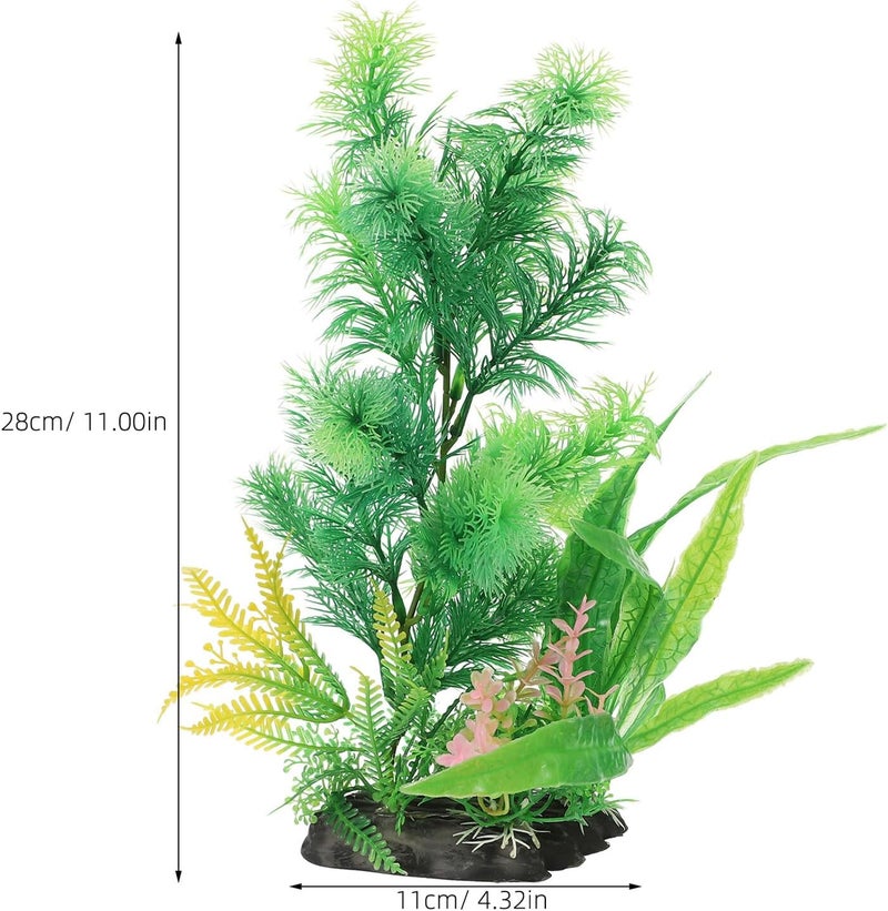 Artificial Aquarium Plants for Fish Tank, 2pcs Vivid Faux Aquatic Decor, Wear-Resistant Plastic Aquarium Accessories for Freshwater and Saltwater Tanks - Image 2