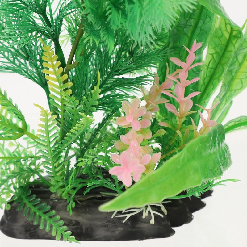 Artificial Aquarium Plants for Fish Tank, 2pcs Vivid Faux Aquatic Decor, Wear-Resistant Plastic Aquarium Accessories for Freshwater and Saltwater Tanks - Image 3