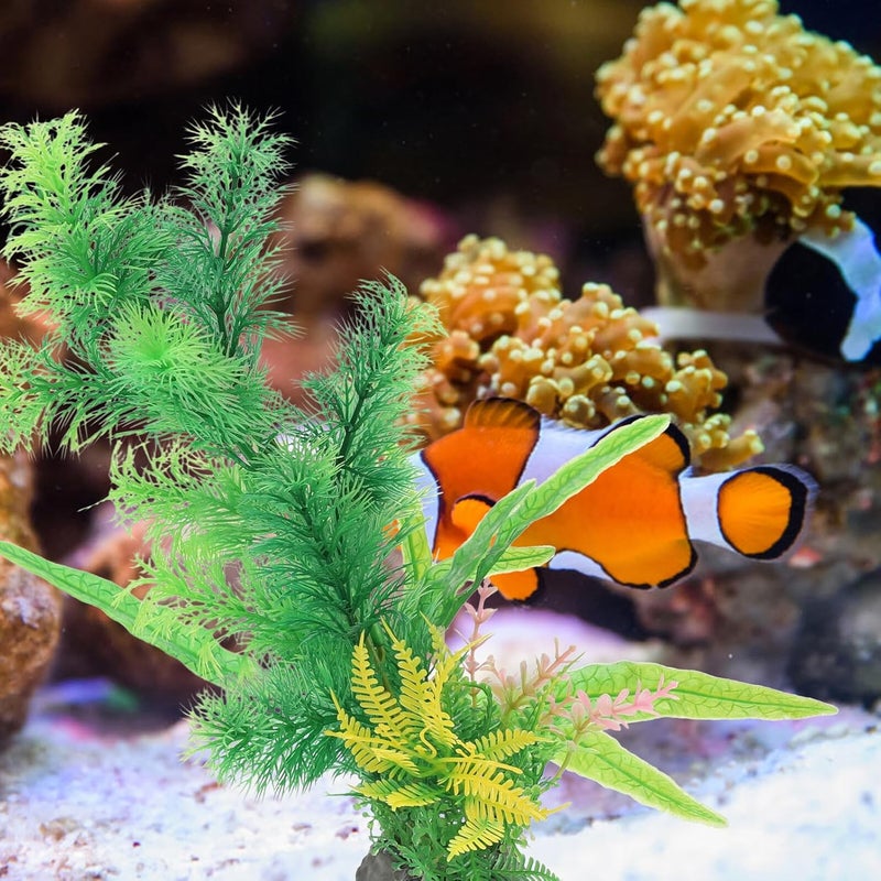 Artificial Aquarium Plants for Fish Tank, 2pcs Vivid Faux Aquatic Decor, Wear-Resistant Plastic Aquarium Accessories for Freshwater and Saltwater Tanks - Image 5