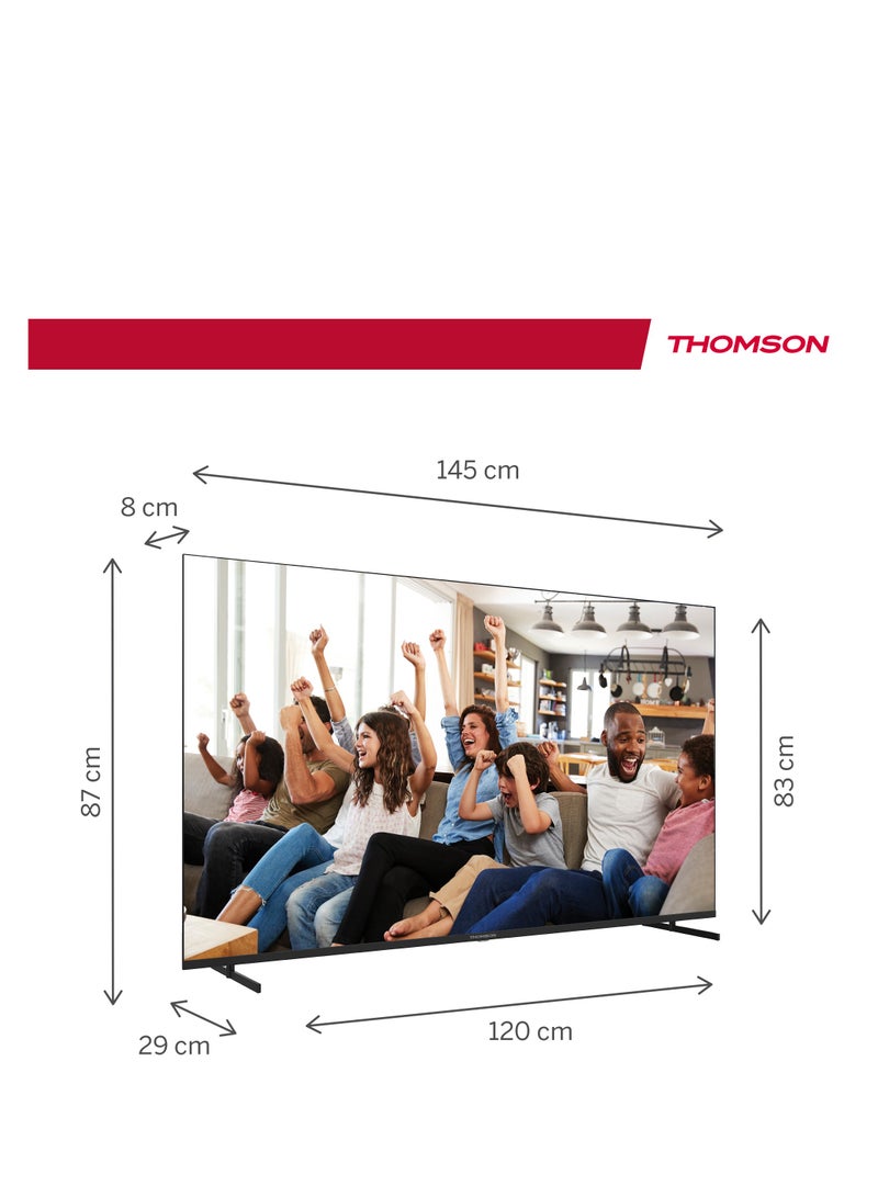 Thomson 65-Inch 4K UHD Smart Google TV – 2025 Model with Google Voice Assistant, Smart Voice Control, Built-in YouTube & Netflix, Frameless Ultra HD LED TV, 3840x2160 Pixels, Side Feet Design - Image 4